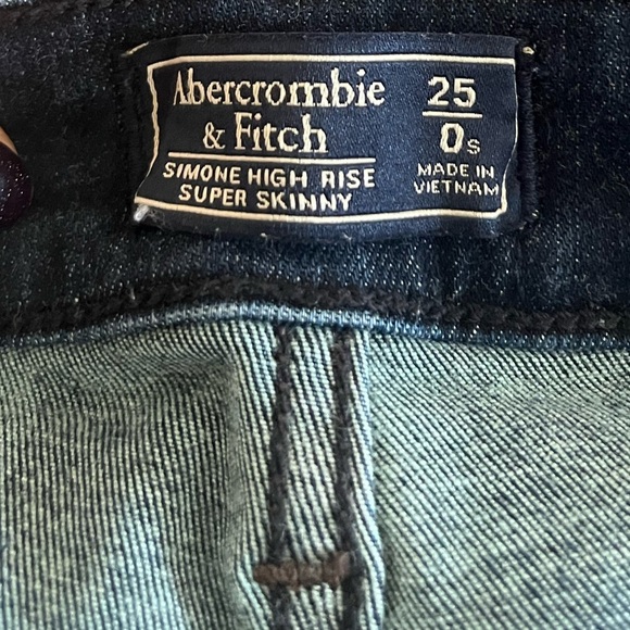 Abercrombie & Fitch Like New Simone High Rise Super Skinny Jeans Dark Wash 25/0S - Picture 4 of 5